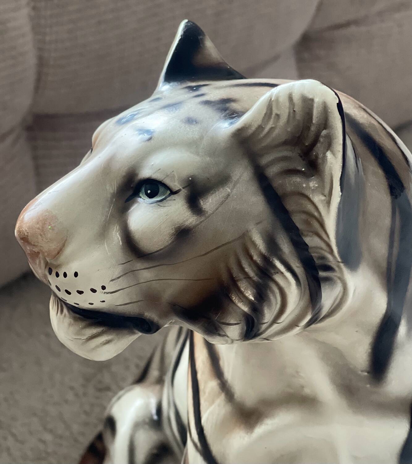 Enamelled ceramic tiger 1970
