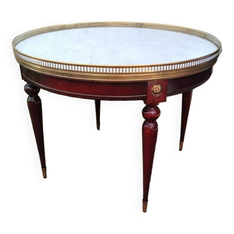 Table basse bouillotte plateau marbre style louis xvi