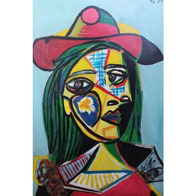 Vintage Cubist Female Portrait