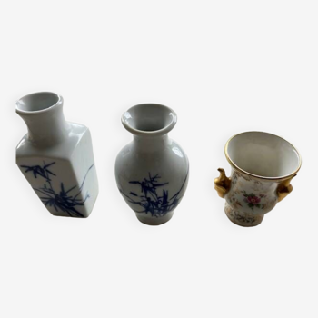 SET OF 3 PORCELAIN VASES