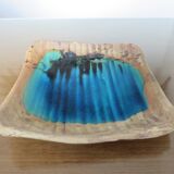 Vallauris dove pottery pocket in sandstone and blue ceramic 50s 60s