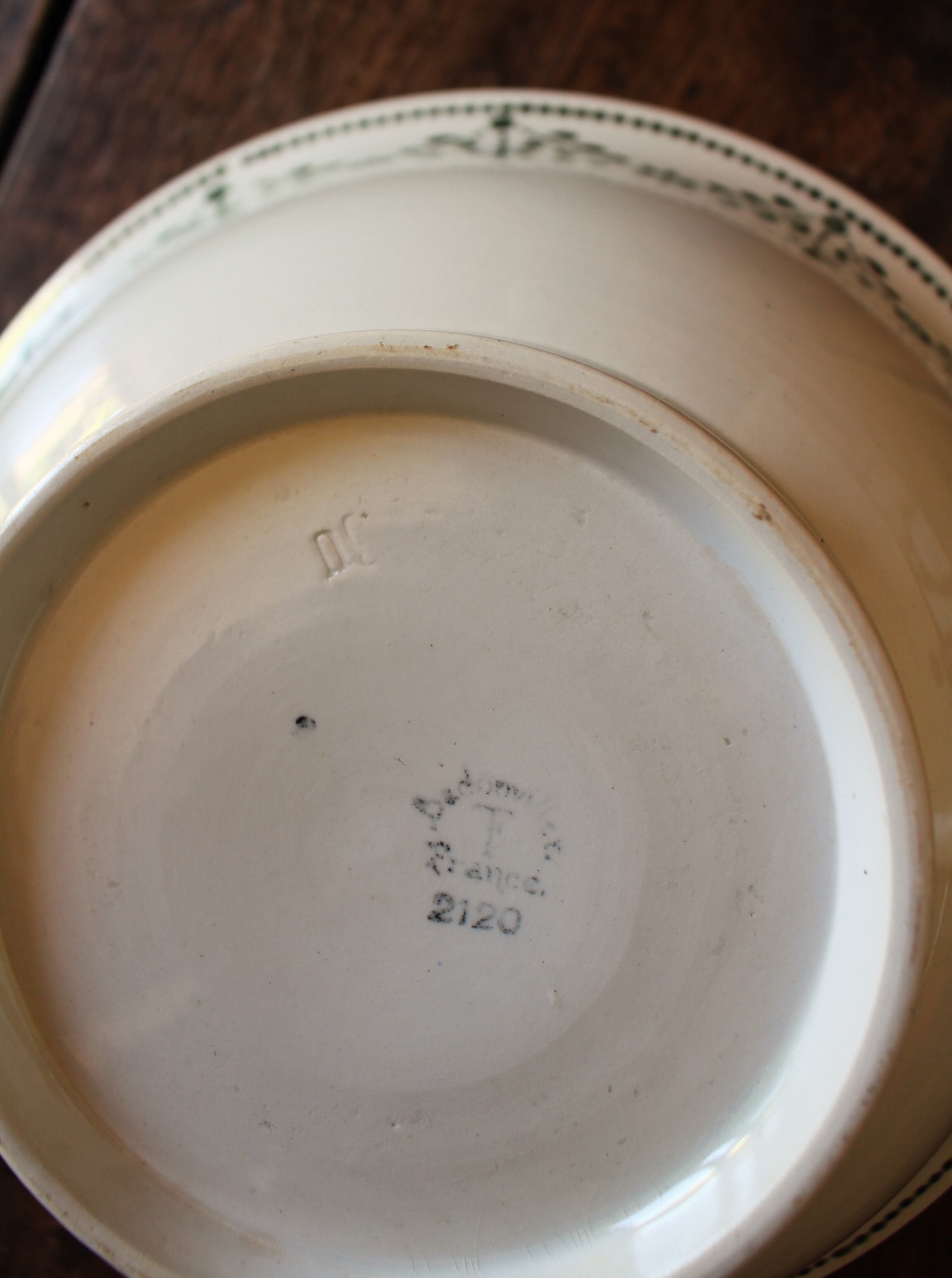 Standing bowl Badonviller green Vegetable garland