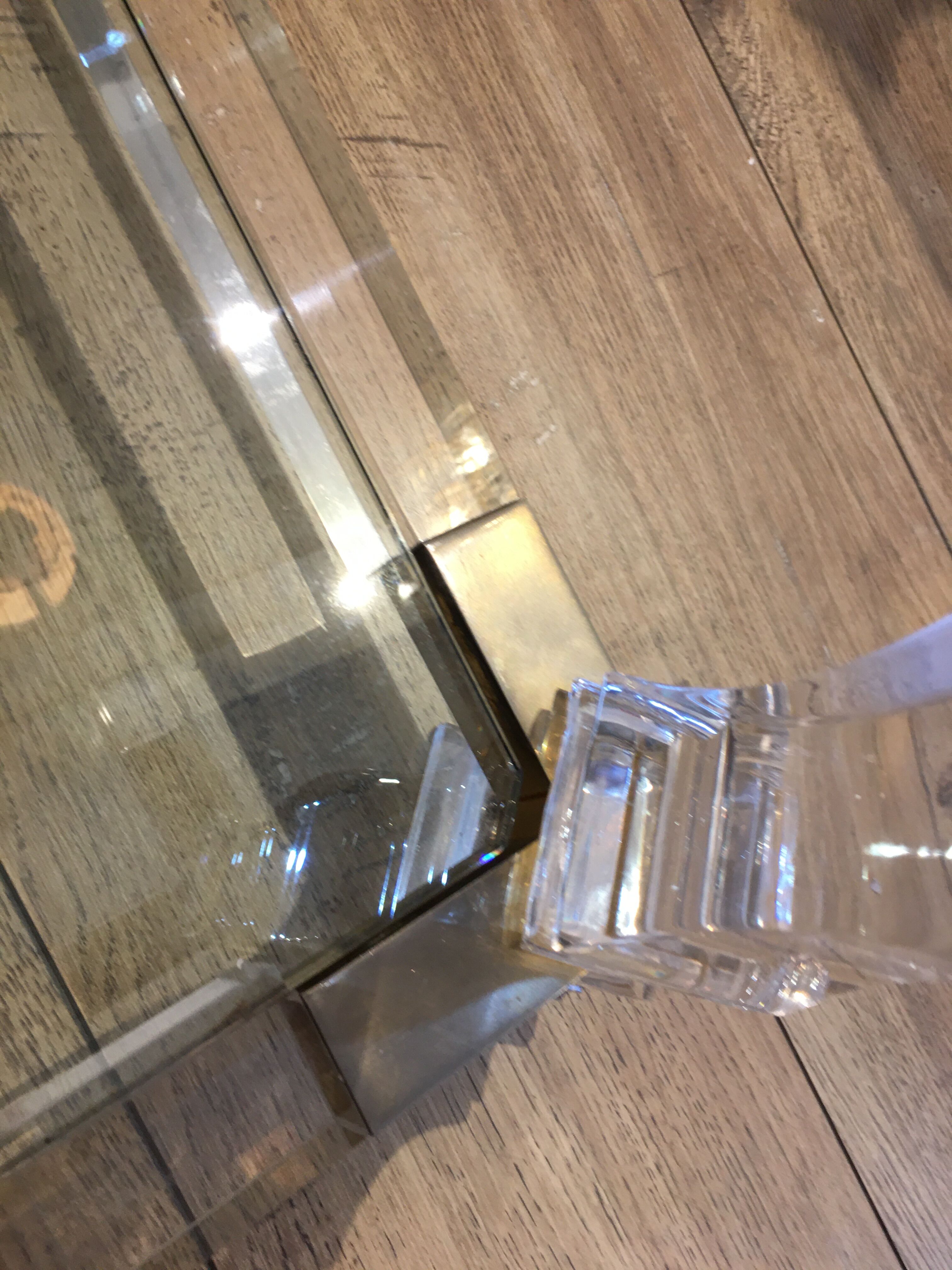 Glass and plexiglass coffee table