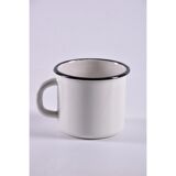 Vintage enamel cup white