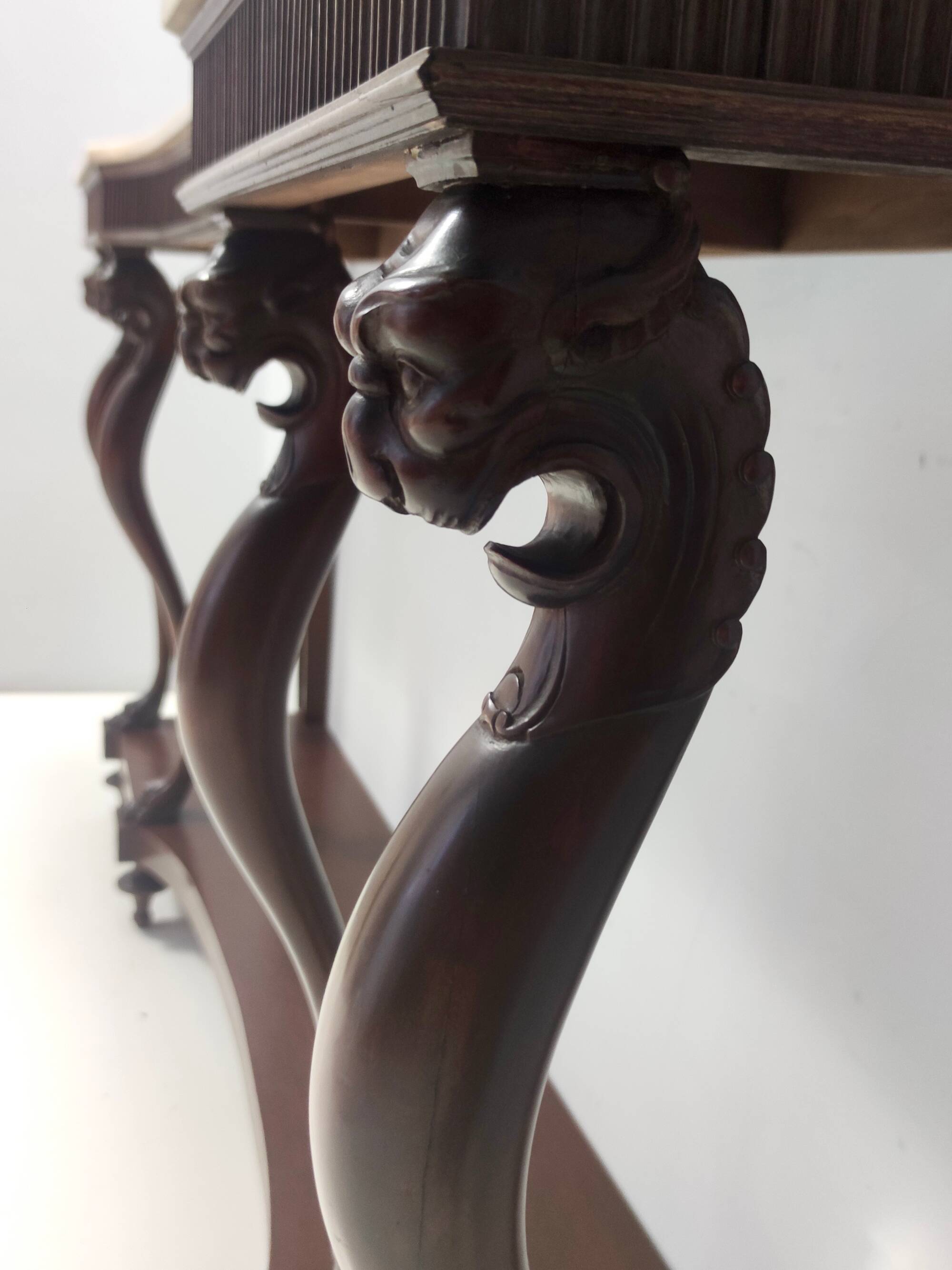 Outstanding Art Deco Style Console with a Carrara Marble Top, Italy