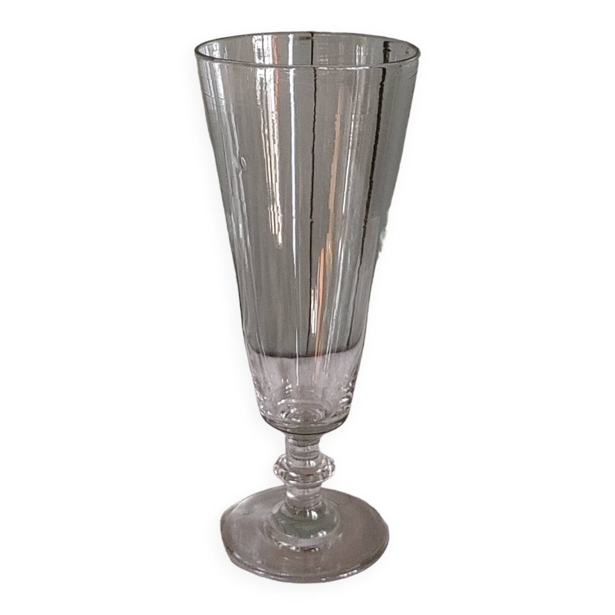 Very large glass or old vase, blown glass, bubbled 19th