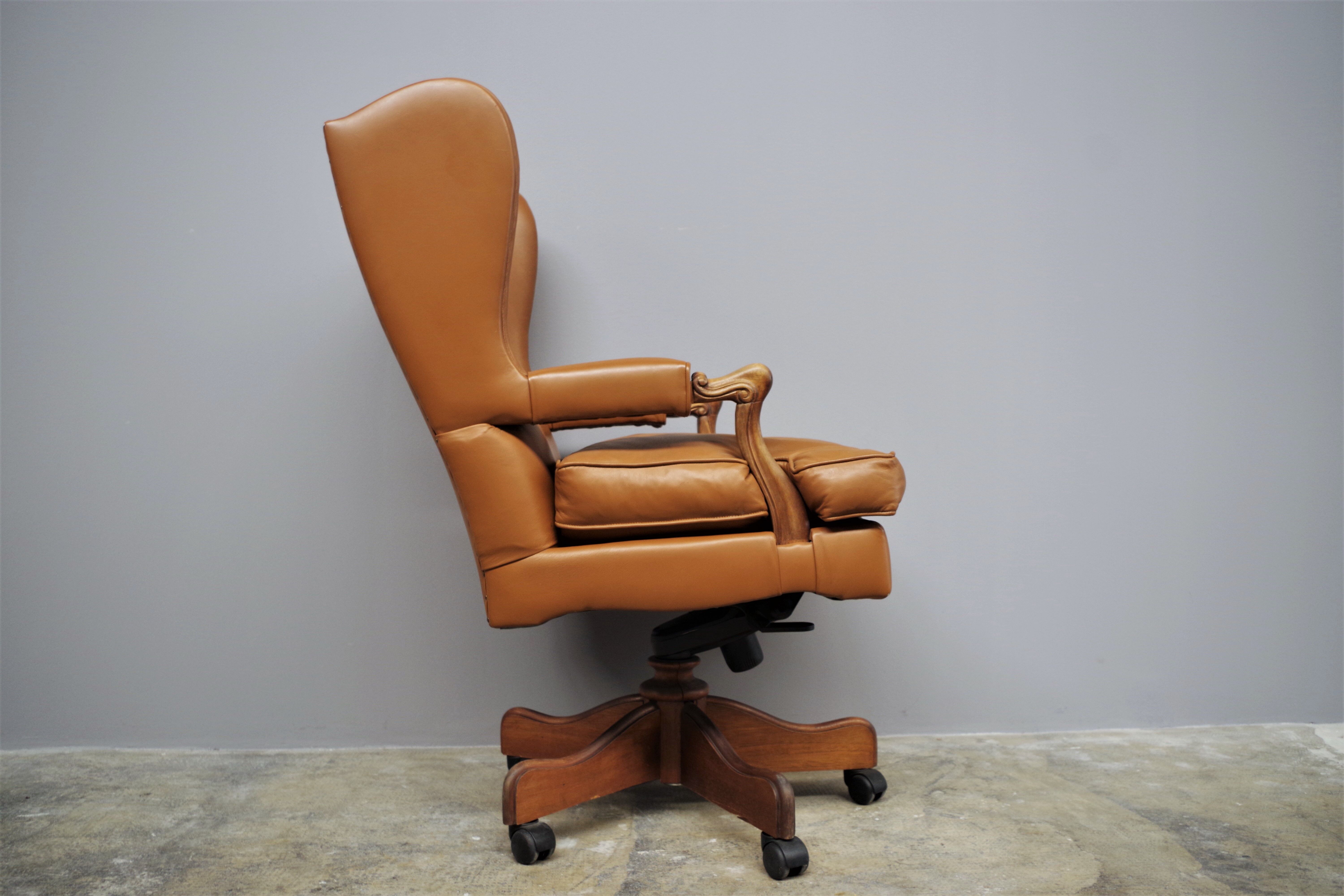Leather office chair by Fior, 1980