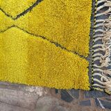 Handmade Berber rug from Oued Zem, yellow, size 140 x 260 cm