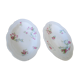 Lot 2 raviers anciens en porcelaine Limoges decor petites roses sur fond blanc