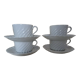 4 cups with saucer Limoges Haviland white torso