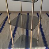 Ancienne sellette en verre et laiton