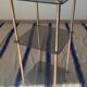Old glass and brass stool