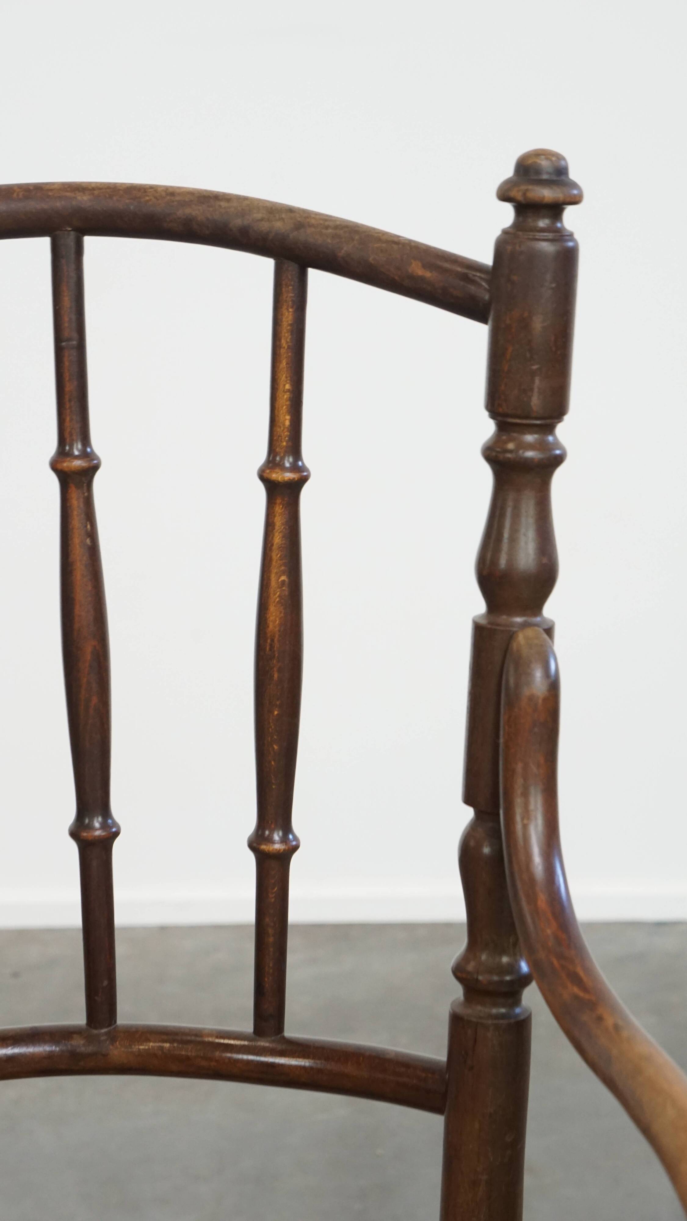 Original vintage Thonet bistro design chair with armrests