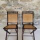 Pair of folding cane chairs