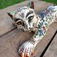 Bouquetieres Zoomorphes Chats Desvres peints Mains