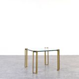 Hollywood Regency Brass and Glass Coffee Tables by Peter Ghyczy, 1970s, Set