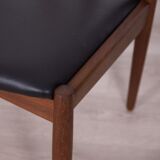 Pair of Vintage 60's Chairs in Teak Wood and Leather Danish Design