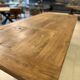 Table solid centenary firm top with matt black metal foot