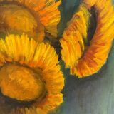 Oil on canvas by o tremoureux tournesols XXeme still life