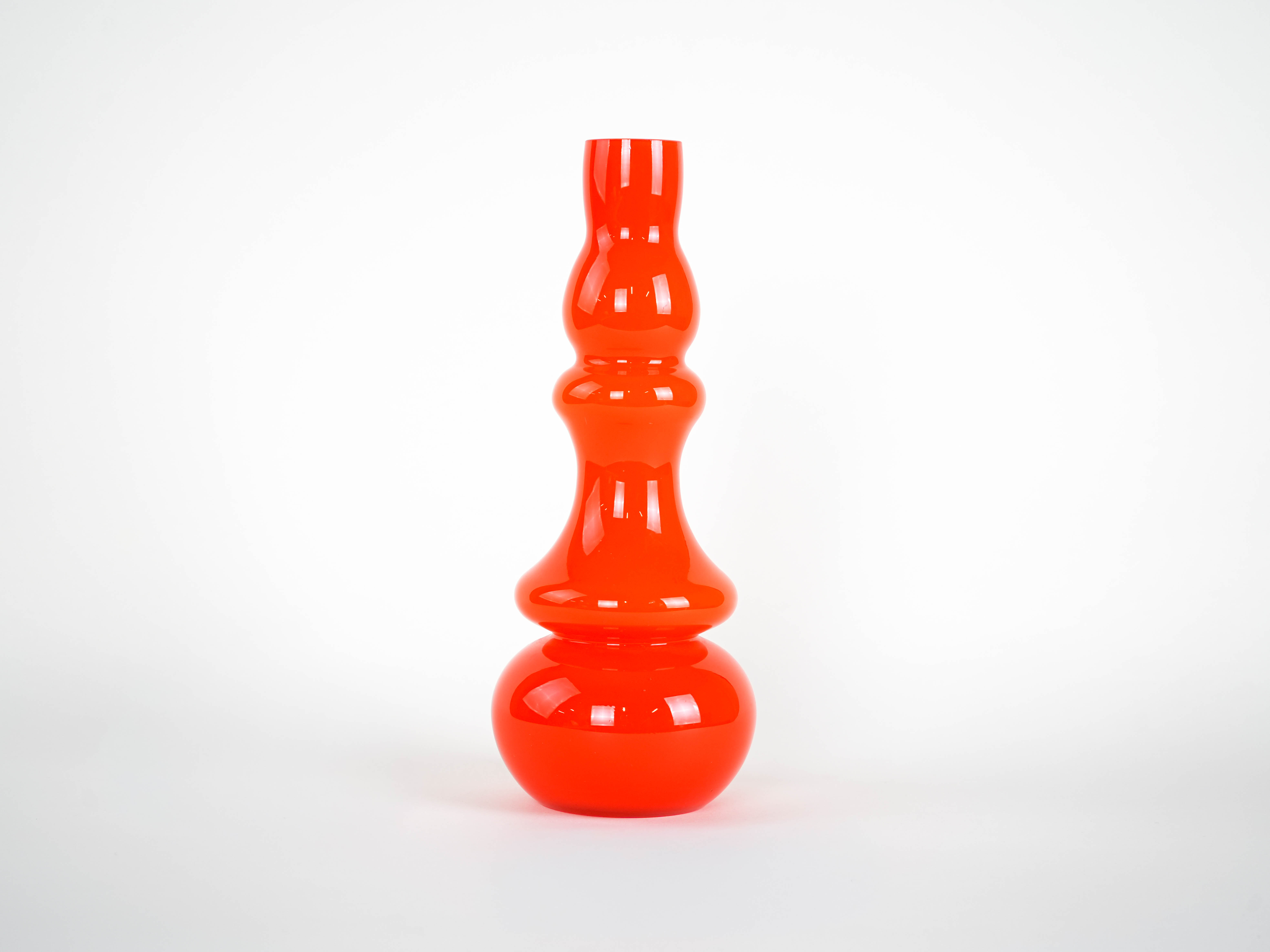 Orange glass vase, Danish design, 1960s, made in Denmark