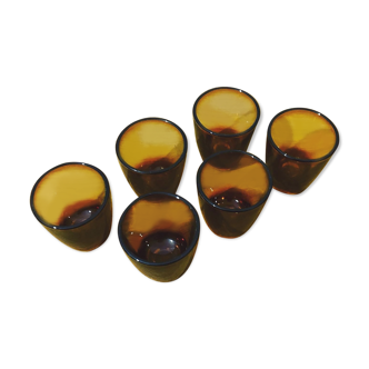 Set of 6 digestive glasses