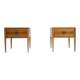 Mid-century modern pair of wooden nightstands, italy, 1960s