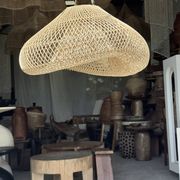Suspension or rattan lampshade in the shape of a cloud or flattened bubble D60 H35
