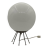 Grande lampe metal alu globe opaline