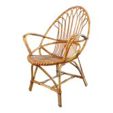 Rattan or wicker egg armchair