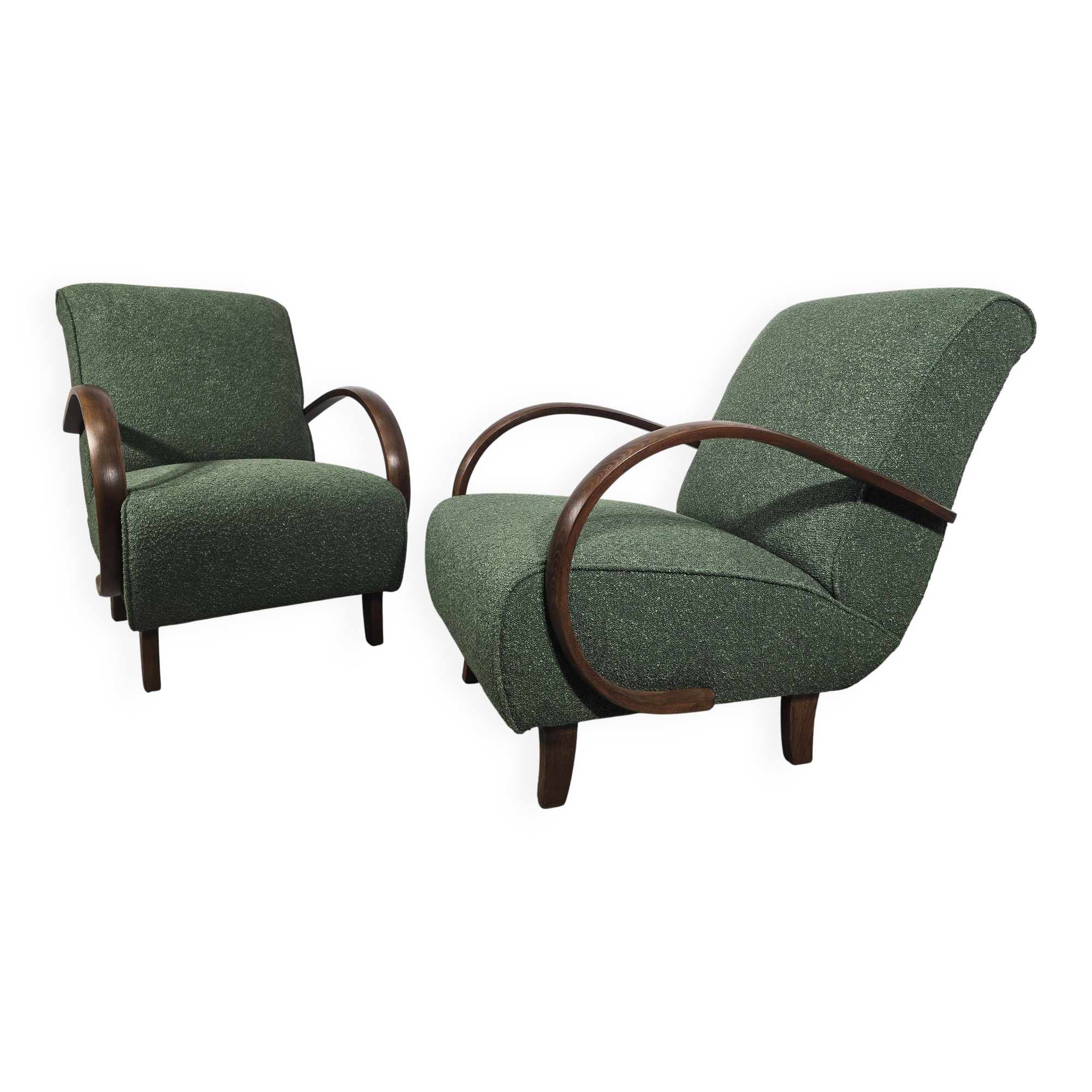 Fauteuils de Jindrich Halabala, années 1940, ensemble de 2