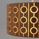 Pine Pendant Lamp – Cylindrical with Circle Pattern, Scandinavia – 1960s/1970s