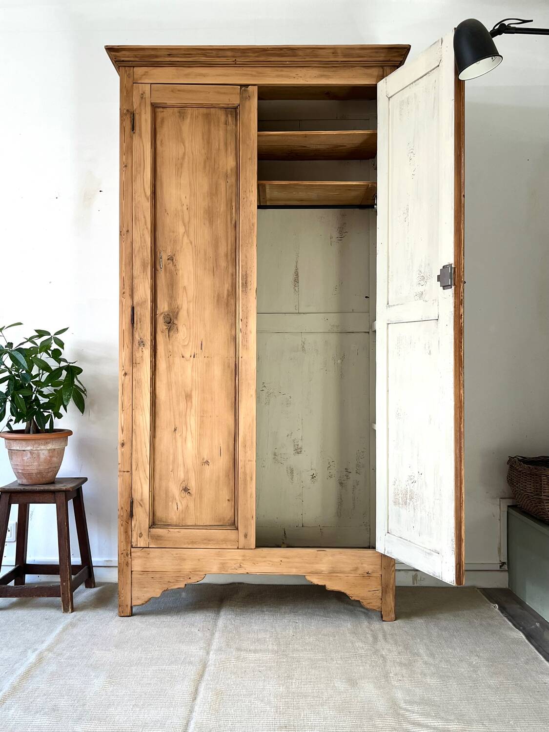 Raw wood wardrobe