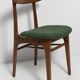 Mid Century Chair in Green Bouclé, Walnut Wood, Rajmund Halas, Poland, 1960s