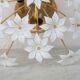 Wonderful Murano Ceiling Light White Flowers, 1970