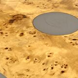 Tommaso Barbi, Hollywood regency burl wood tray, Italy 1970s