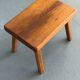 Varnished solid wood bench