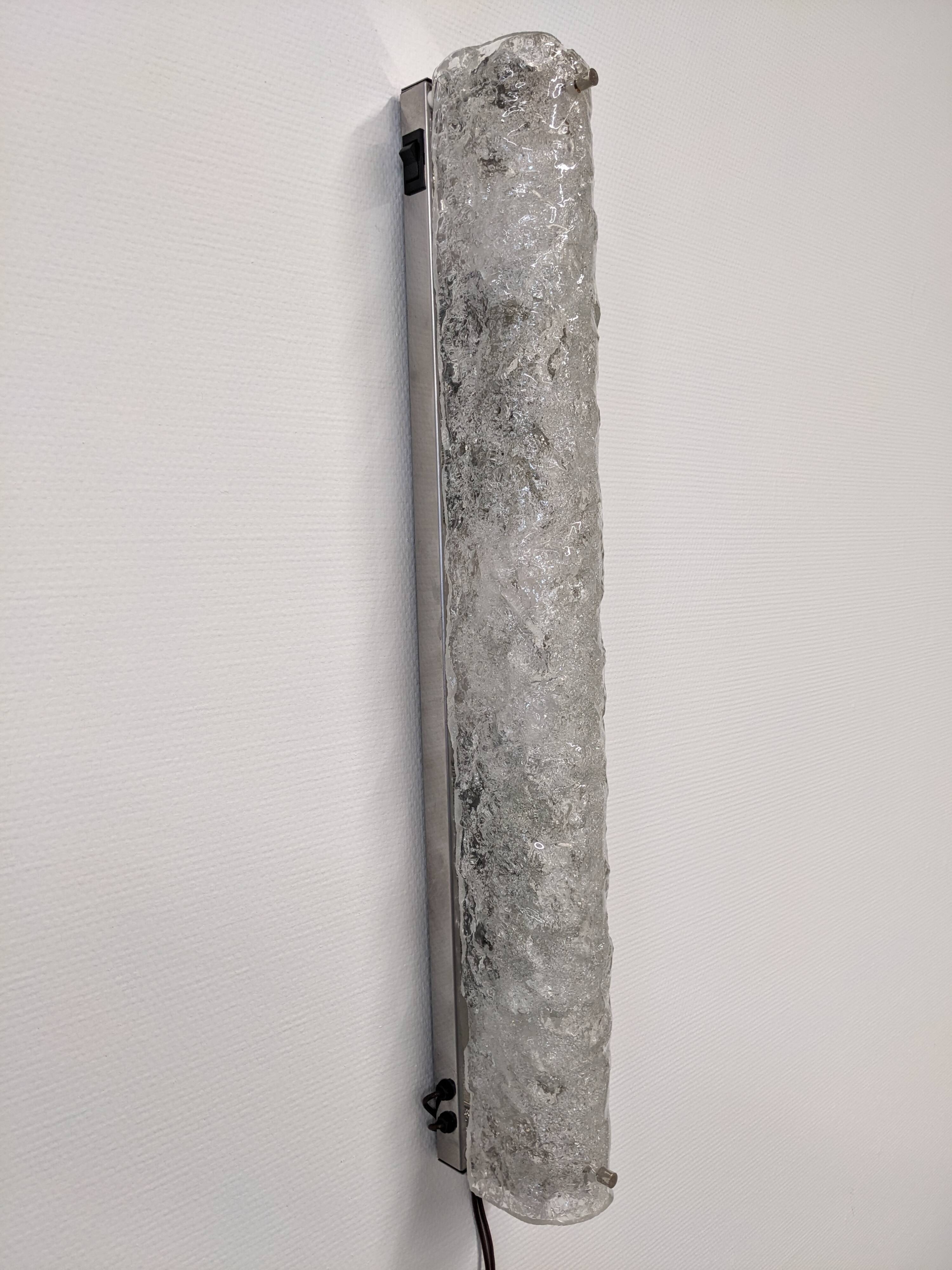 XL Murano glass wall sconce by Hillebrand Leuchten, Germany circa 1960.