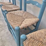 4 chaises paillées anciennes de style provençale
