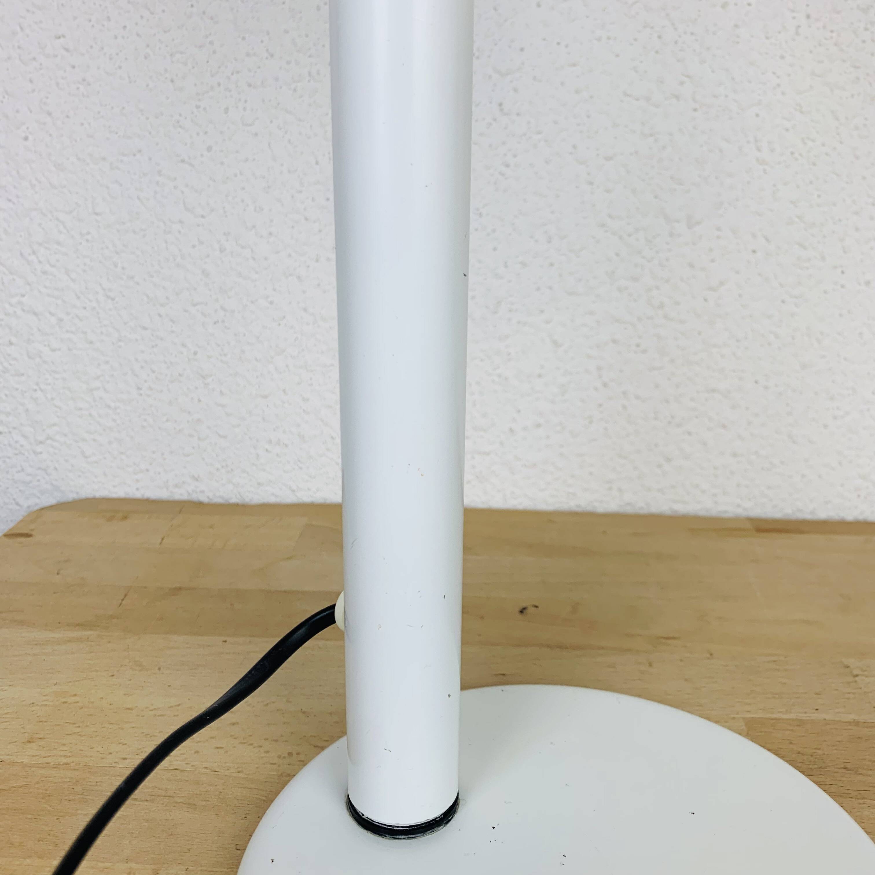 Lampe de bureau en métal blanc, Ikea années 80
