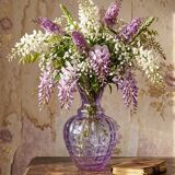 Empoli vase in Alexandrite glass, transitioning from blue to pink, large textured model from the years.