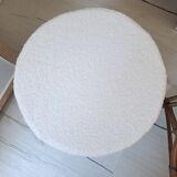 Rattan and terry fabric pouf