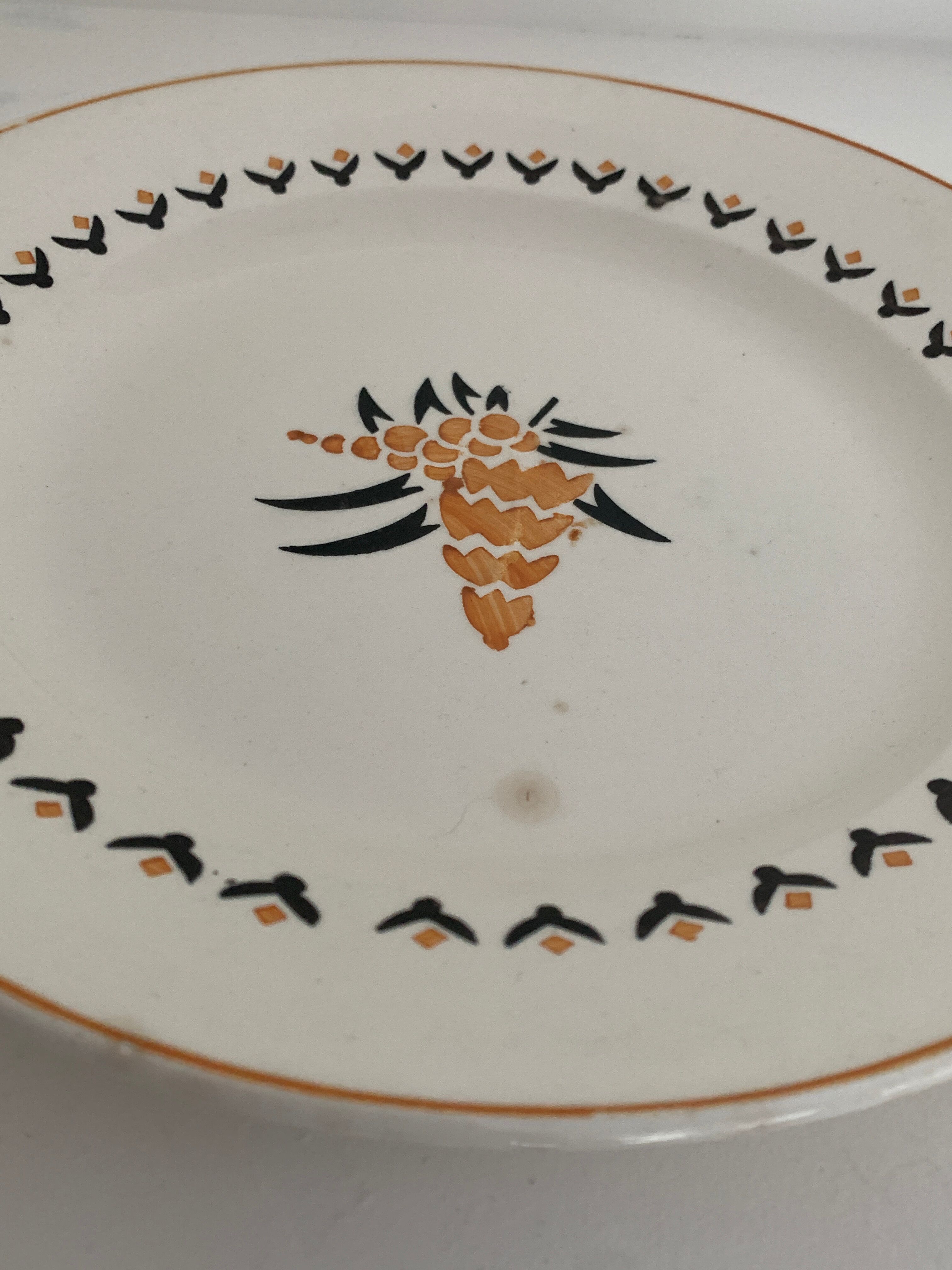 7 dessert plates and one Longwy dish