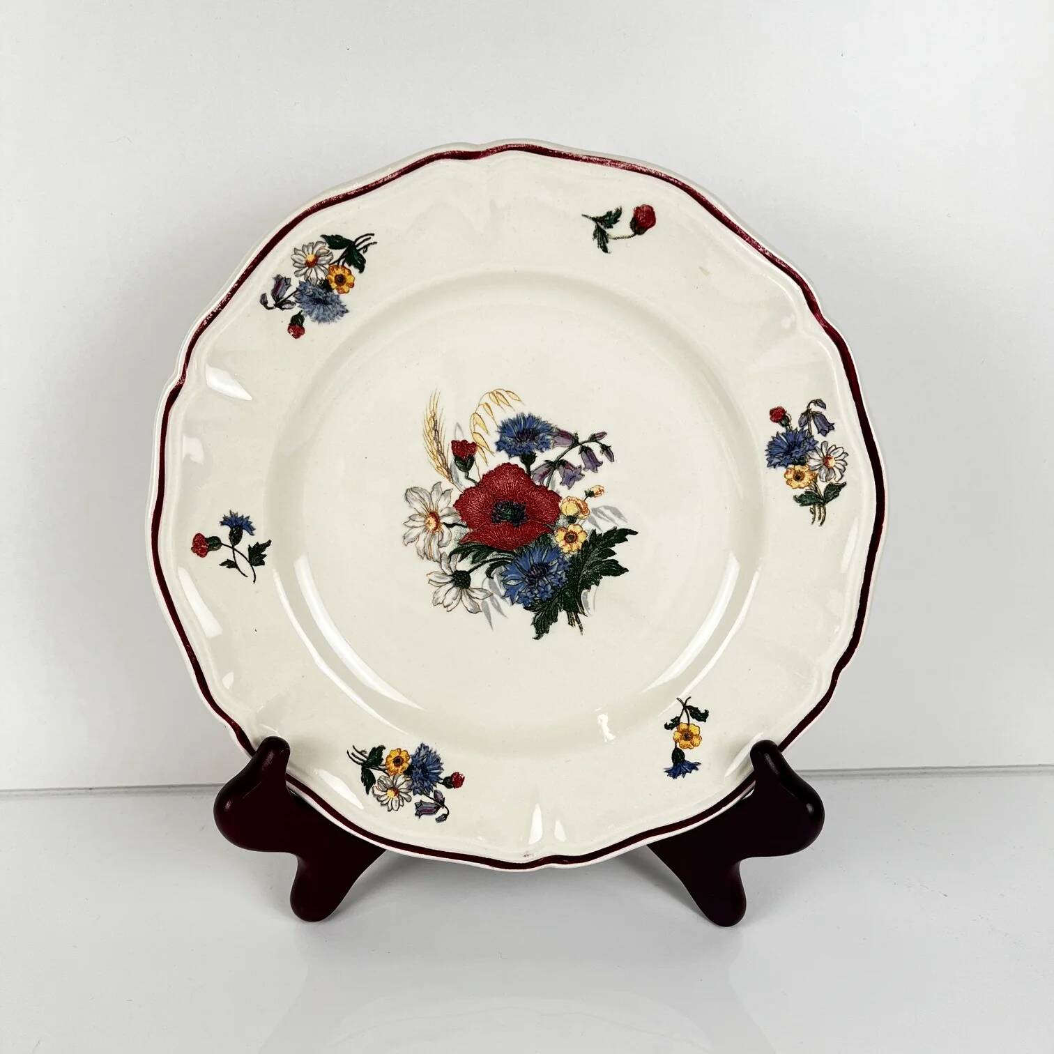 Set of 8 dessert plates "Agreste" Sarreguemines, 20th century