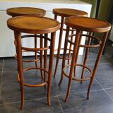 Série de 4 tabourets de bistrot vintage, années 70