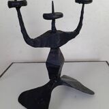 Shabbat candlestick by David Palombo in forged metal