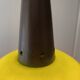 Vintage half globe pendant light in green opaline, imitation teak elements, 50s/60s