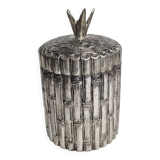 Mauro Manetti silver-plated metal ice bucket with bamboo decoration, Italy, 1970s