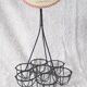 Vintage egg rack and egg basket with braided metal rods