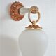 Hand sconce golden metal patinated opaline vintage