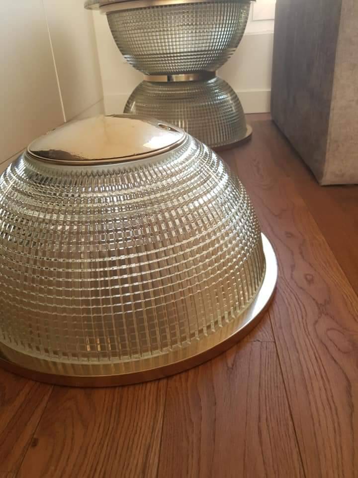 Gold holophane wall light